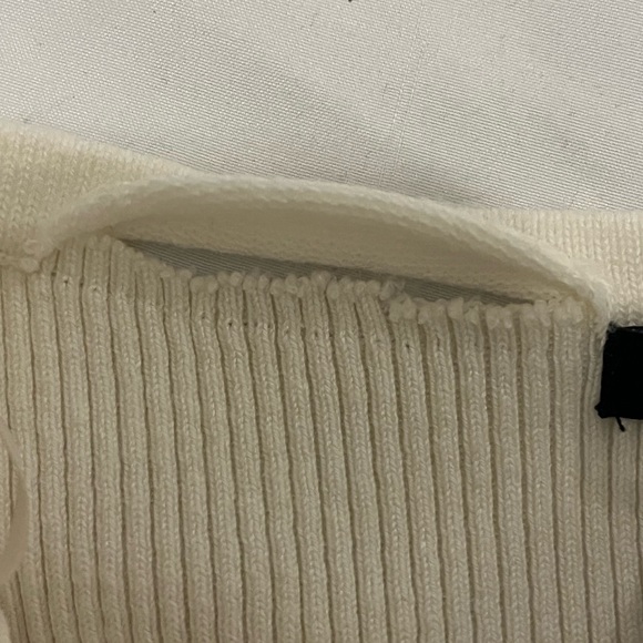 WHITE RIBBED TUBE TOP - STRAPLESS - CROP TOP - Picture 3 of 5